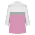 thumbnail image 6 of HomeDM Womens V Neck 3/4 Sleeve Tops Casual Summer Fall Shirts Loose Fit Stripe Color Block Beach Vacation Tee Shirts S-2XL, 6 of 7