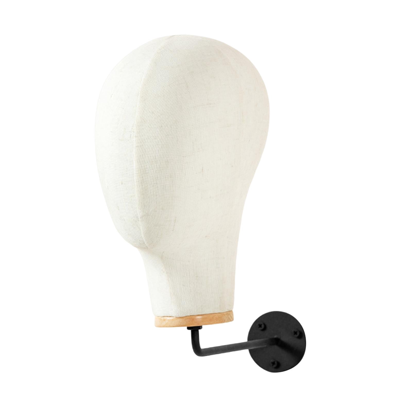 EHJRE Manikin Head Canvas Mannequin Wall Mounted Sturdy Hair Hats Hairpieces Multipurpose Hat Display Stand Beginner Home Salon 25cm Hook