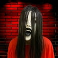 thumbnail image 6 of TERGAYEE Halloween Horror Grimace Mask Scary With Hair Realistic Halloween Creepy Cosplay Props Holiday Decor, 6 of 6
