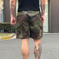 thumbnail image 5 of WTOBBY Men's Camouflage Cargo Bermuda Shorts with Elastic Drawstring Waist, Outdoor Trendy Loose Fit Pockets for Summer Adventures,Army Green L, 5 of 5