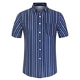 thumbnail image 1 of Camisa hawaiana Lars Amadeus manga corta botones Azul blanco T L, 1 of 6