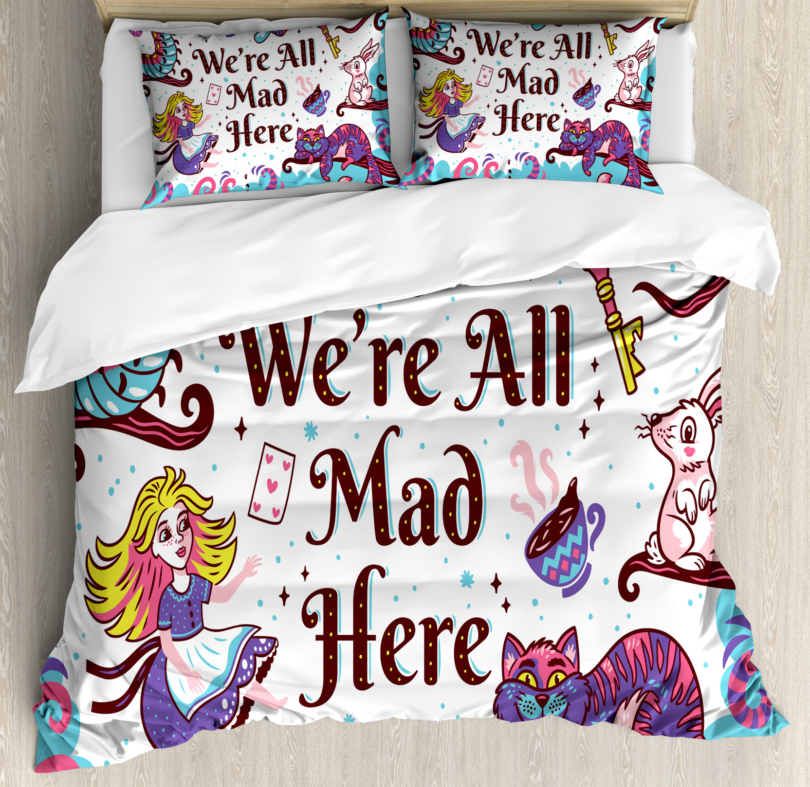 Alice in Wonderland Duvet Cover Set King Size, We Are All ...