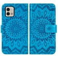 thumbnail image 5 of Compatible with Motorola Moto G Stylus 5G 2023 Wallet Phone Case and Tempered Glass Screen Protector Flip Credit Card Holder Stand Mandala Flower Cell Cover for GStylus G5 XT2317DL XT2315-5 Blue, 5 of 9