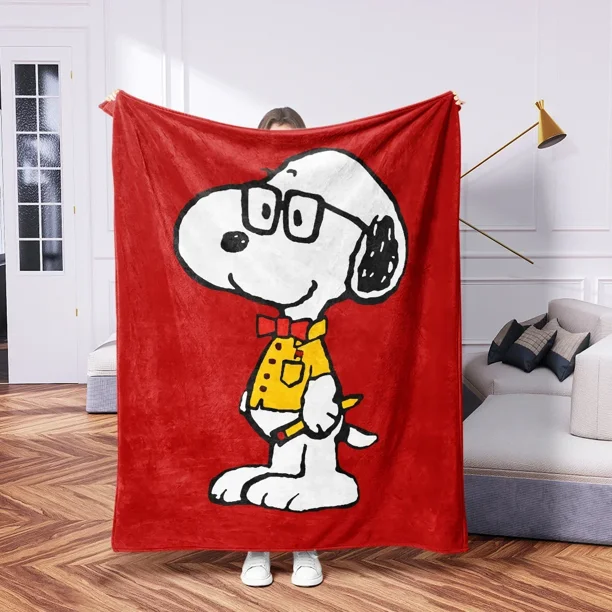Nuevas mantas cálidas de franela de Snoopy para otoño e invierno, colcha con estampados de Charlie Brown para sofás, camas, sillas, adultos y niños, capa escolar para interiores