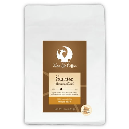 New Life Coffee Sunrise: Morning Blend Whole Bean, 11 oz. Bag