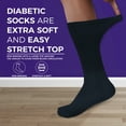 thumbnail image 3 of Diamond Star Diabetic Socks, Non-Binding Circulatory Cushion Cotton Crew Diabetic Socks for Men Women 13-16 (12 Pairs Navy), 3 of 8