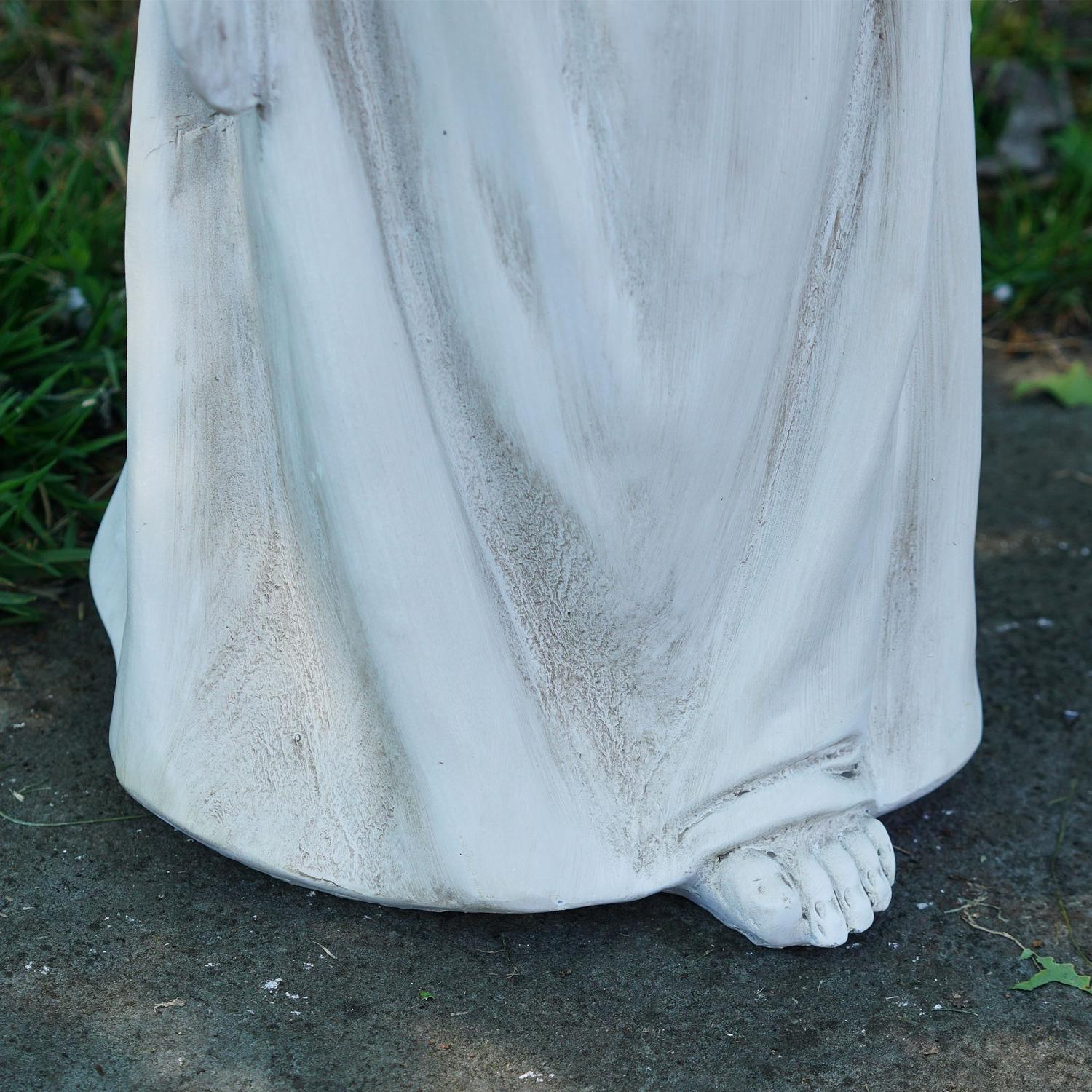 Northlight 20.5" Standing Girl Angel Holding a Bird Outdoor Garden Statue - image 4 of 4