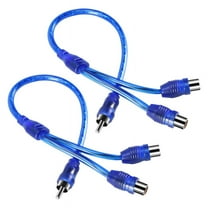 2 x 1 Male To 2 Female Splitter Y Adapter Cable-blue
