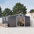 thumbnail image 2 of Campcraft 10*12ft Storage Shed with 0.25mm Color Steel Plate, Surface Protective Film, 2 Daylight Windows, 876 Cu.Ft Capacity, for Tool Storage, Bike Shed, Utility Room, Pet House, Backyard, Garden, 2 of 9