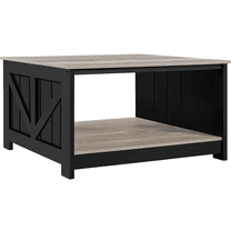 Renwick Square Wood Coffee Table with Storage for Living Room, Gray