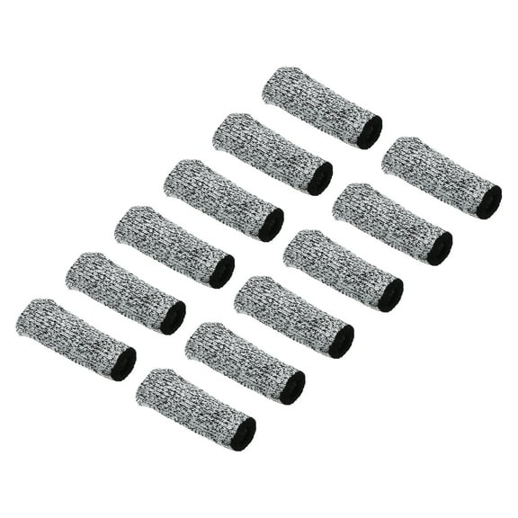 Uxcell Finger Resistant Cots Cut Protectors, 12Pcs Reusable Thumb Covers Anti-Slip Gloves for Kitchen, Sculpture, Grey