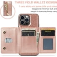 thumbnail image 3 of Magnetic Detachable Wallet Leather Stand Shiny Phone Case for iPhone 14 13 12 11 Series Pro Max Plus Back Cover, Card Holder Shockproof Bracket Fashion Bumper for Women(Purple,13), 3 of 8