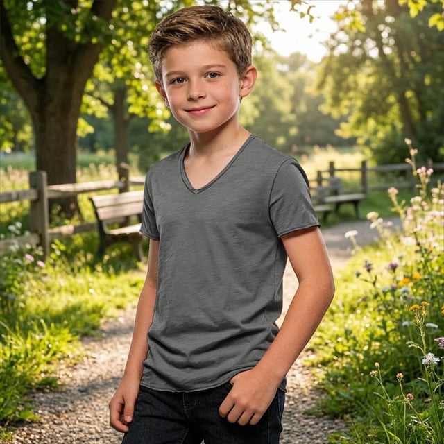 Boys Tops Casual Short Sleeve Collared Shirt for Everyday Play Soft Blend Tee Top for Spring Summer