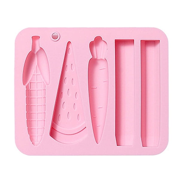 5 patrones de moldes para modelar verduras y frutas, moldes para chocolates y caramelos, cepillos de aprendizaje, moldes de gel de sílice.