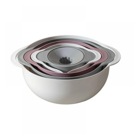 

Prettyui Five-piece Multifunctional Drain Basket Vegetable And Fruit Drain Basket Large Mixing Bowl Flour Sieve Manual Juicer Fruit And Vegetable Wash