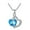 Blue, variant on Anniversary 2 Heart of Blue Crystal CZ Pendant Necklace for Mom Women Birthday Gift N673