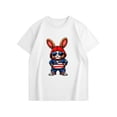 thumbnail image 2 of SGFCWSX Kids T Shirts Patriotic Bunny Print Crew Neck Short Sleeve Casual Tops for Boys Girls White Size 10, 2 of 5