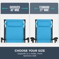 thumbnail image 4 of Best Choice Products 30" Extra Wide Folding Zero Gravity Patio Lounge Chair w/Adjustable Canopy Shade - Light Blue, 4 of 9