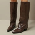 thumbnail image 2 of Brown Women Casual Boots With Pointed Toe And Thick Heel For Outdoor Adventures, 2 of 7