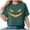 Dark Green_1, variant on Godom Halloween Shirts for Women Funny Pumpkin Printed Cute T Shirts Graphic Tops Fall Tee Fashion