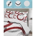 thumbnail image 4 of Red Grey Twin XL Size Down Alternative Comforter, Lightweight Comforter Quilt Bedding Set with Pillow Shams Geometric Circle Modern Abstract Simple Art All Seasons Bed Comforter Duvet Insert 68"x98", 4 of 7