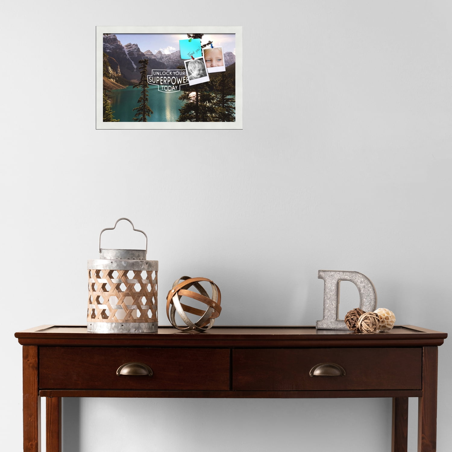 PinPix 18x12 Custom Cork Bulletin Board Unlock Superpower Poster Board Has a Fabric Style Canvas Finish, Framed in Unlock Superpower, by ArtToFrames (PinPix-1491)