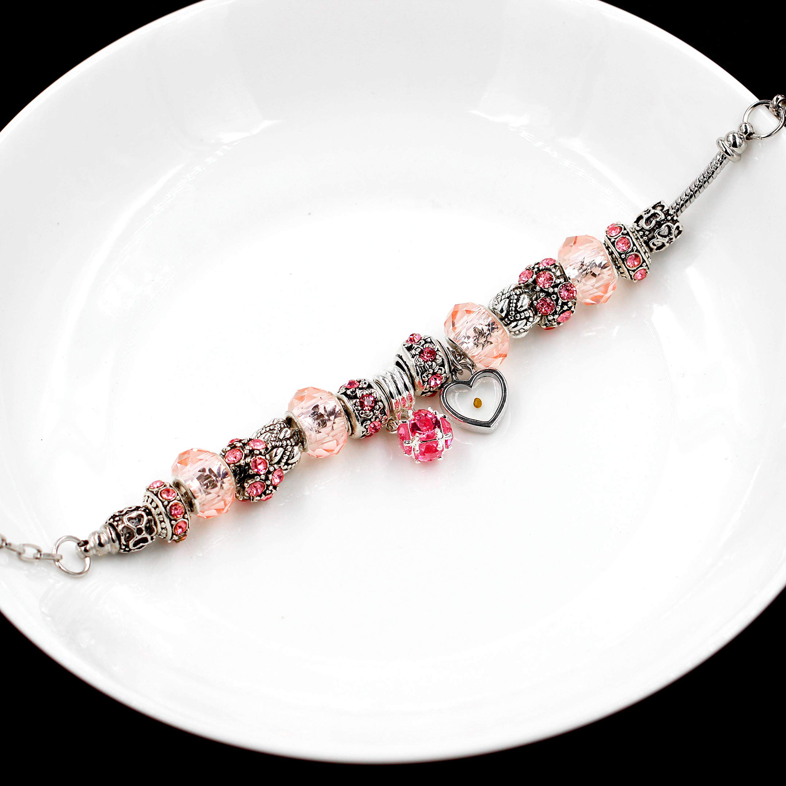 Pink Sakura Heart Bracelet With Flower Charm For Women 925 Silver Snake  Chain Charm With Original Pendant From Mgck, $22.16