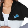 thumbnail image 3 of Women's Gameday Couture Black Detroit Lions Tri-Blend Color Block Lightweight Cardigan Hoodie, 3 of 3