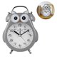 thumbnail image 1 of Alarma silenciosa que no hace tictac con luz nocturna y función de repetición, funciona con pilas y fácil de configurar, lindo reloj decorativo de búho para niños, dormitorio de niñas, 1 of 5
