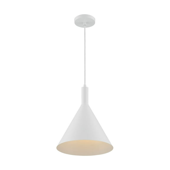 60/7138-Nuvo Lighting-Lightcap-1 Light Large Pendant in Mid-Century Modern Style-12 Inches Wide by 14.5 Inches High-Matte White Finish    -Traditional