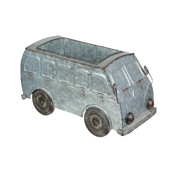 Distressed Galvanized Zinc Finish Vintage Surfer Van Metal Planter Walmart Com Walmart Com