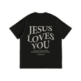 thumbnail image 3 of Jesus Loves You Christian Merch Pattern Womens T Shirt Christian Bible Verse Graphic Tees Short Sleeve Tops Black,L, 3 of 8