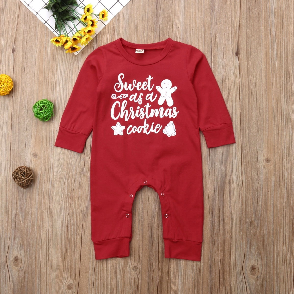 Hot Newborn Infant Baby Boy Girl Christmas Romper Bodysuit Pajama Clothes Outfit