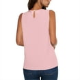 thumbnail image 5 of TKLPEHG Tank Top for Women Crewneck Camisole Pleated Tunic Top Lightweight Fashion Sleeveless T Shirts Comfy Classic Solid Color Loose Casual Blouses (Pink,XL), 5 of 7