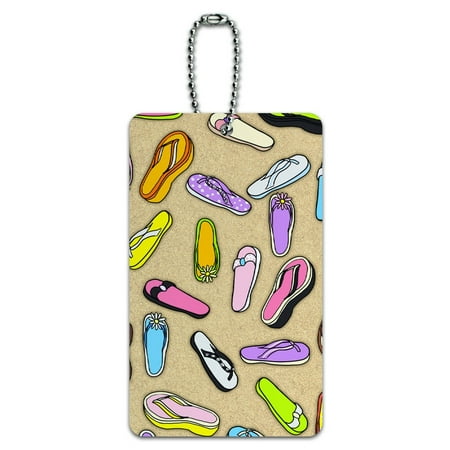 Vacation Tag - Graphics and More Sandals Flip Flops - Beach Sand Summer Tropical Island Vacation ID Card Luggage Tag