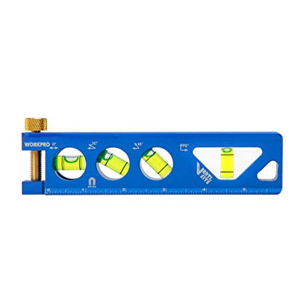 WORKPRO Torpedo Level, Magnetic, Verti. Site 4 Vial for Conduit Bending,Aluminum Alloy Construction,6.5-inch