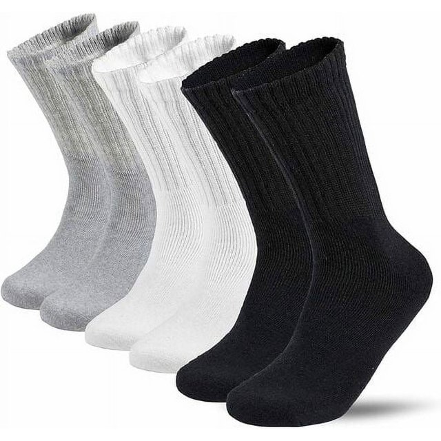 Lote de 3 a 12 Pares de Calcetines Deportivos Sólidos para Mujer, Informales, para Trabajo, Talla 9 a 11 (Surtidos, Paquete de 6)