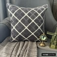 thumbnail image 4 of Gray Decorative Throw Pillow Covers 18"x18" | Modern Velvet Cushion Cover Geometric | Hand Embrodiery Pillowcases for Couch / Sofa & Bed, Modern Home Décor - Graphite Luxe, 4 of 9