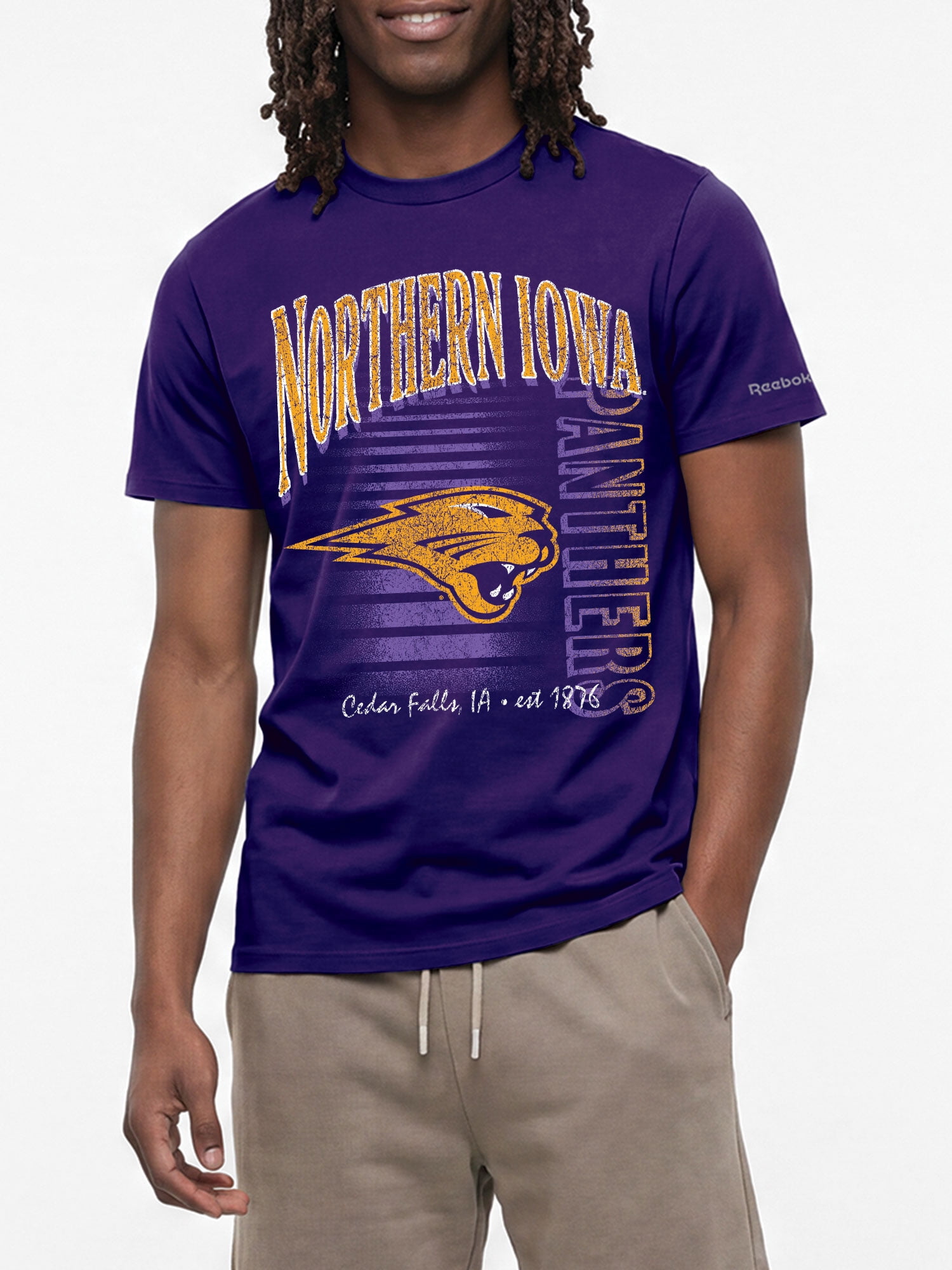 Northern Iowa Panthers Reebok Mens Crew Neck Short Sleeve T-Shirt