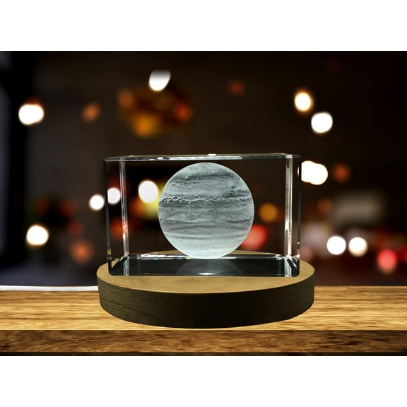 Jupiter 3D Engraved Crystal Novelty Decor Clear - Ab Crystal Collection