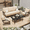 Beige, variant on JFHID Outdoor Patio Furniture Sets on sale,4 PCS Conversation Bistro Sets with Rocking Chair & Coffee Table (Dark Grey)