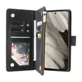 thumbnail image 3 of Dteck for Google Pixel 8 Wallet Case, Soft Leather Zipper Wallet Case Magnetic Buckle Flip Cover with 5 Card Slots/Photo Pocks/Lanyard Strap for Google Pixel 8 2023, black, 3 of 6
