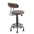 thumbnail image 3 of Indoor Home Office Furniture Dakota Industrial Task Chair In Antique Metal And Espresso Wood, 3 of 5