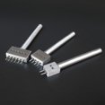 thumbnail image 2 of Acero inoxidable 4 mm 2/4/6 puntas fila perforadora diamante cordón costura cincel conjunto DIY cuero artesanía herramientas (4 mm), 2 of 5