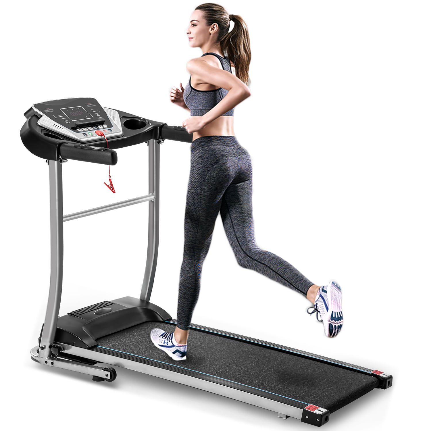 EGORUN Folding Treadmill for Home Electric Treadmill Running Exercise Machine Portable Compact Treadmill Foldable for Home Gym Fitness Workout Jogging Walking with 3 Manual inclines 