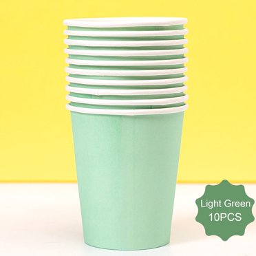 RHKT 10 Pieces Ounce Disposable Paper Cups Party Cups Drinking Cups for Party, DIY and Holiday,10PC,Green,Paper