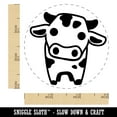 thumbnail image 2 of Cute Chibi Spotted Cow Self-Inking Rubber Stamp Ink Stamper - Sky Blue Ink - Small 3/4 Inch, 2 of 7