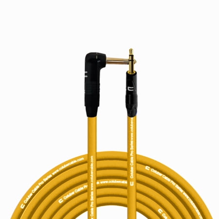 Coluber Cable - Right Angle 1/4" TS to 3.5 TRS Male - Pro Audio Connector