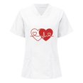 thumbnail image 1 of Hauts d'Été pour Femmes 2023 Hauts à Manches Courtes Col en V Uniforme de Travail Infirmier T-shirts, 1 of 8