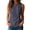Navy, variant on Women's Asymmetrical Sleeveless Button Down Vest Top Summer Casual Tank Blouse